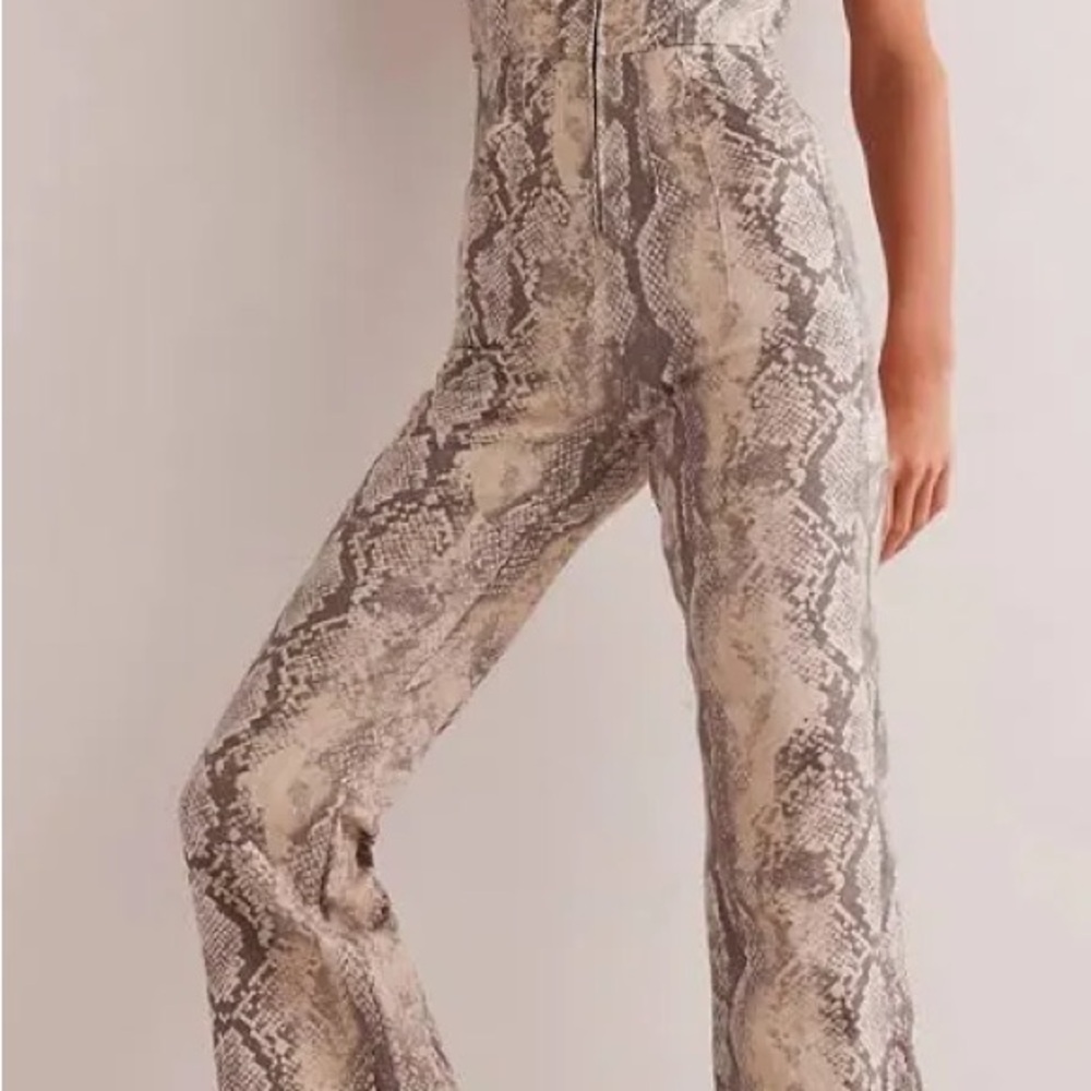 Free People Gray and Cream Snakeskin Jumpsuit - Picture 5 of 9